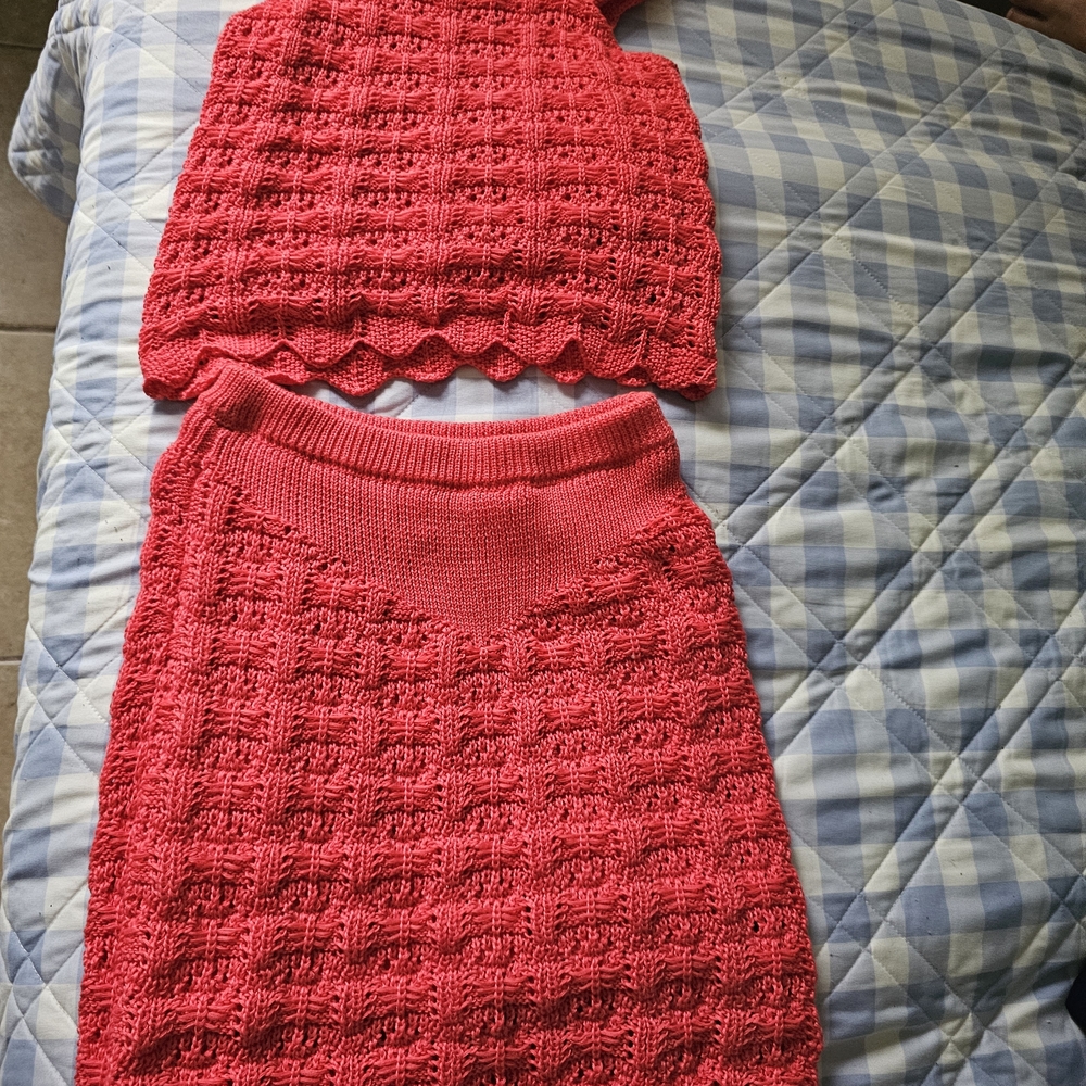 Haute Hippie Kids Vibrant Red Knit Set